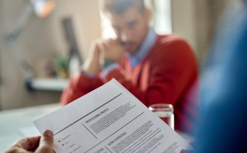 Reviewing a CV at interview