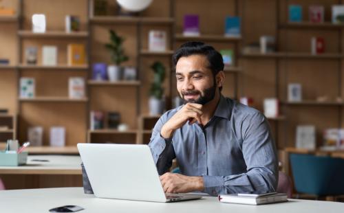 Man working on a laptop