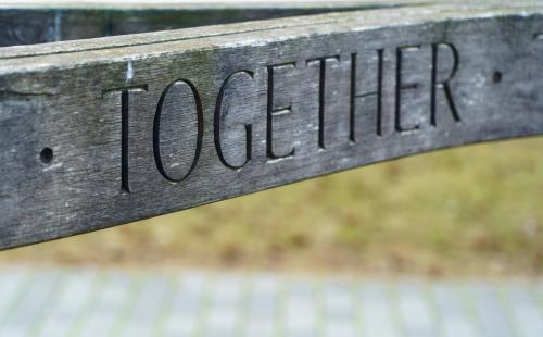 Bench with Together engraving - Photo: Nick Fewings / Unsplash
