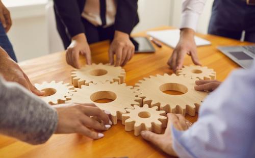 Cogs on a desk