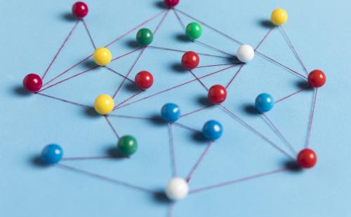 Pins connected by threads