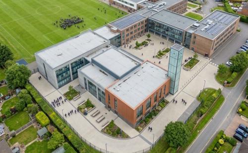 Aerial view of school