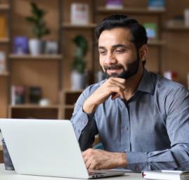 Man working on a laptop